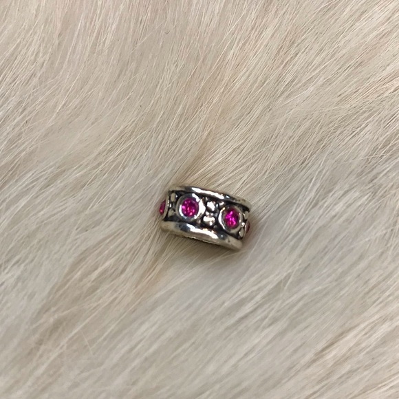 Pandora Sparkle Spacer Charm Bead Pink Silver 925 - Picture 5 of 6